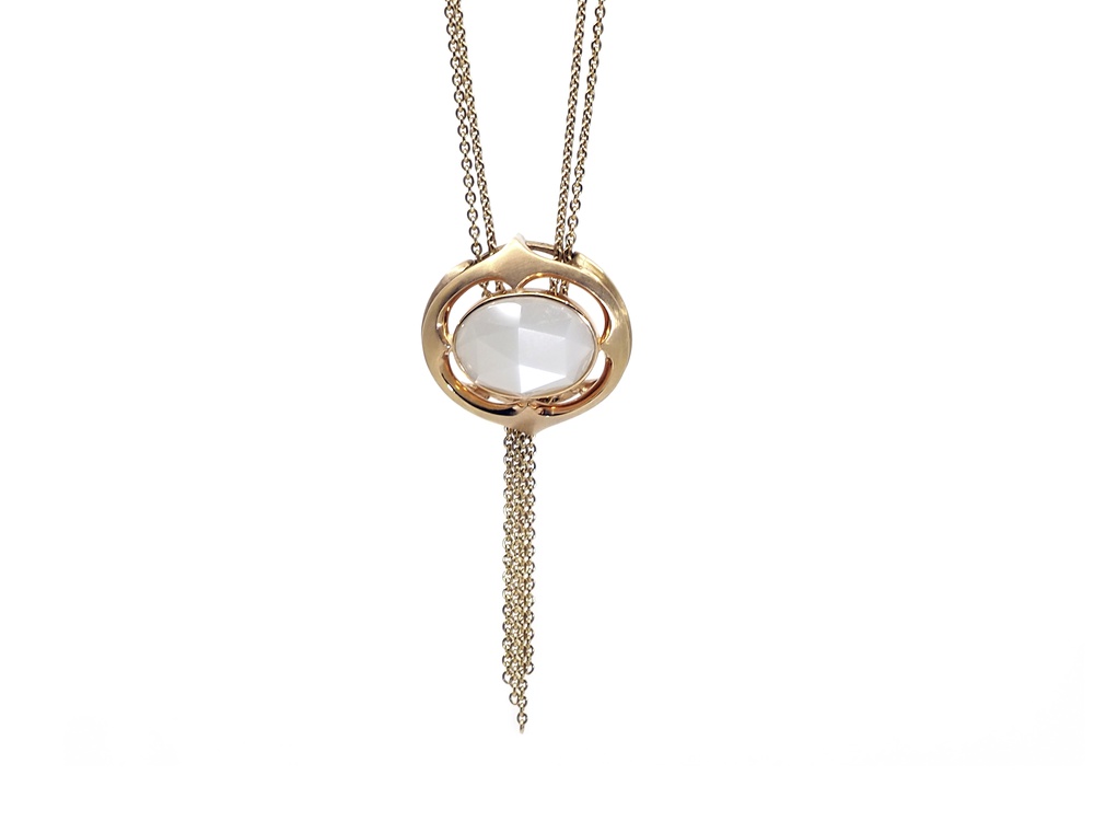 Collier in Rotgold mit Mondstein