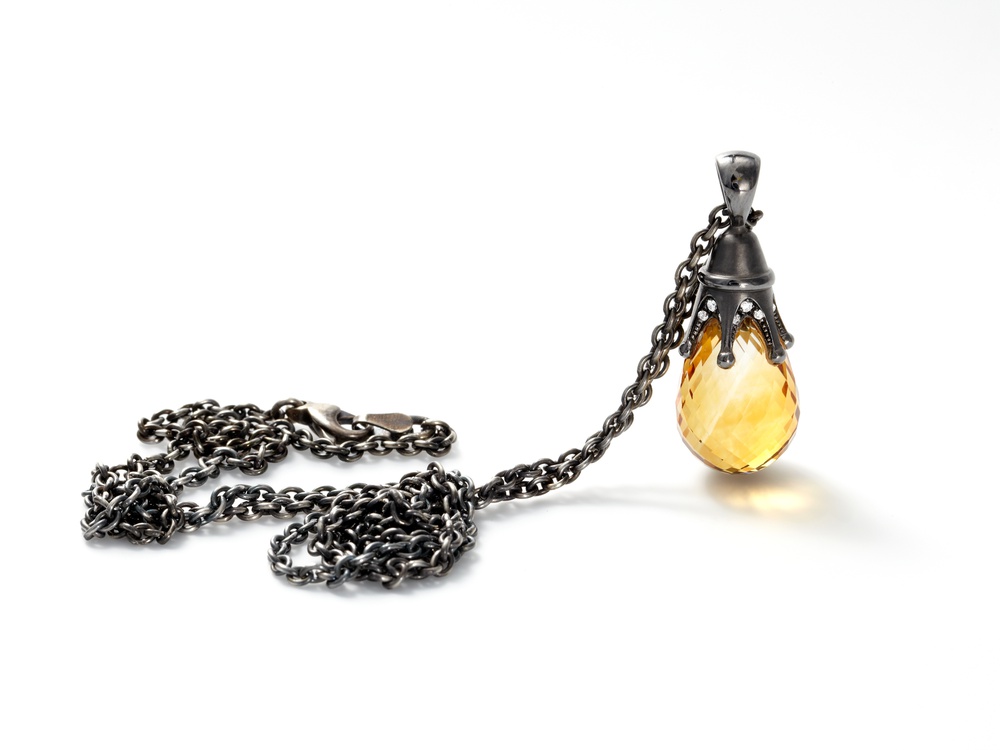 Fabian Blaser Collier in Weissgold mit Citrin und Brillanten