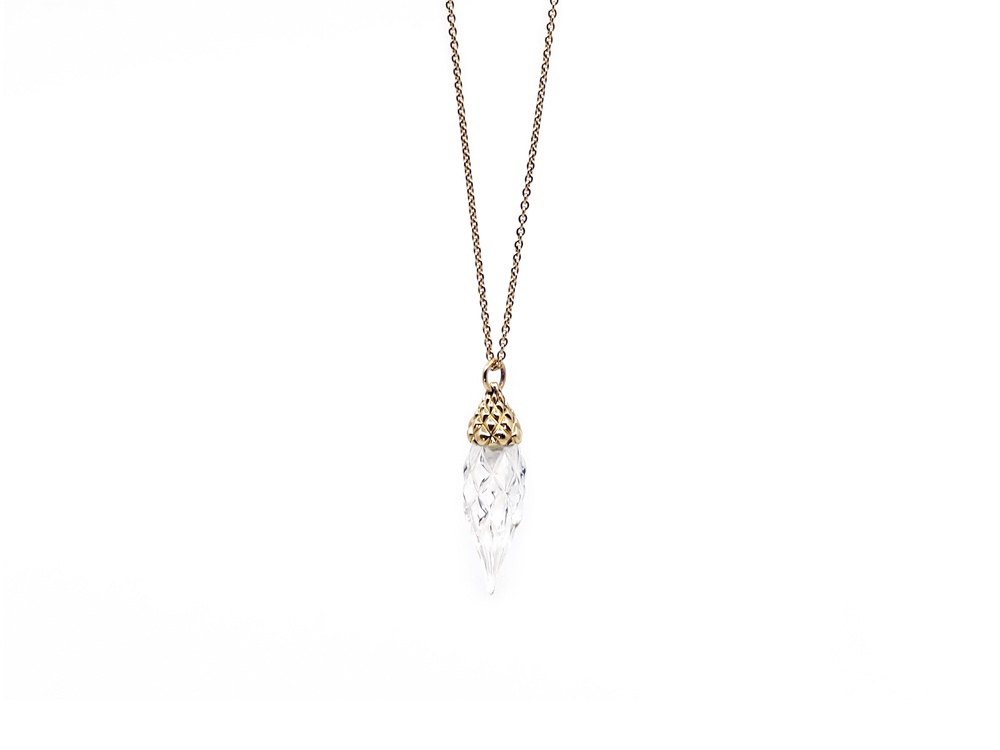 Fabian Blaser Collier in Gelbgold mit Bergkristall