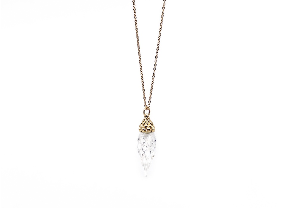 Fabian Blaser Collier in Gelbgold mit Bergkristall