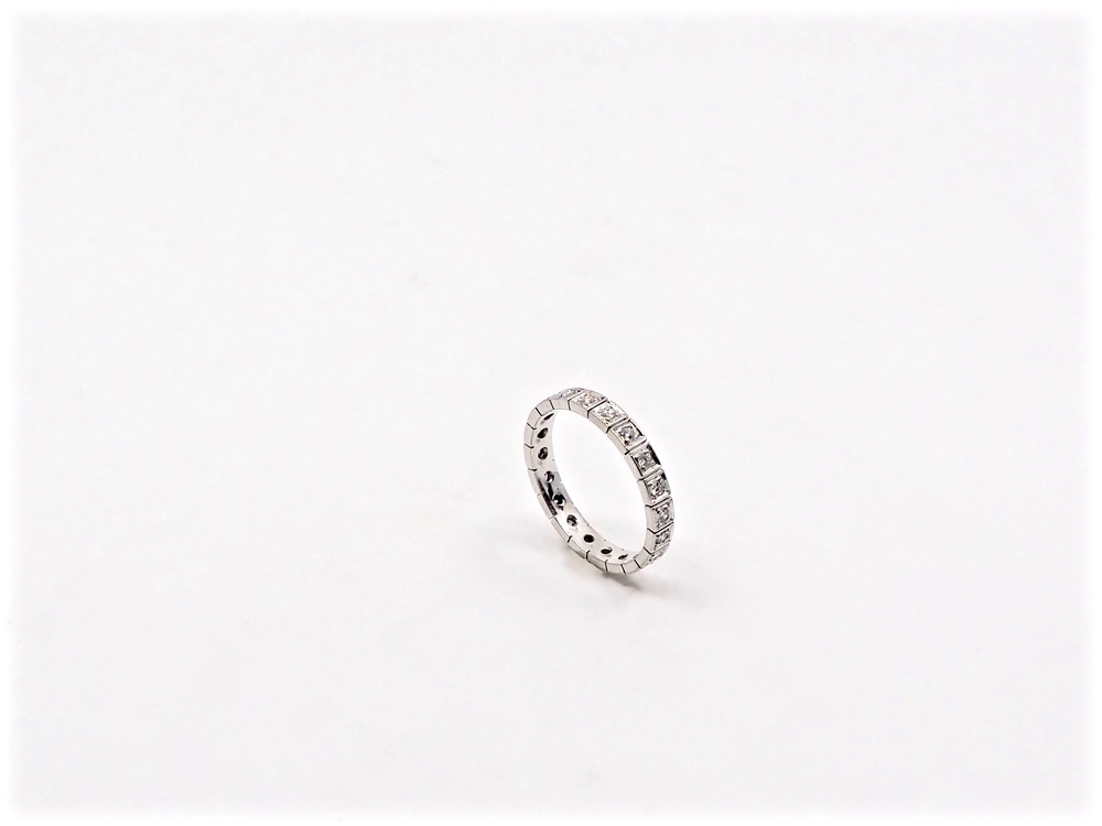 Vintage Alliance Ring in Weissgold mit Brillanten