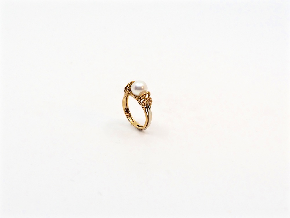 Vintage Ring in Gold mit Perle
