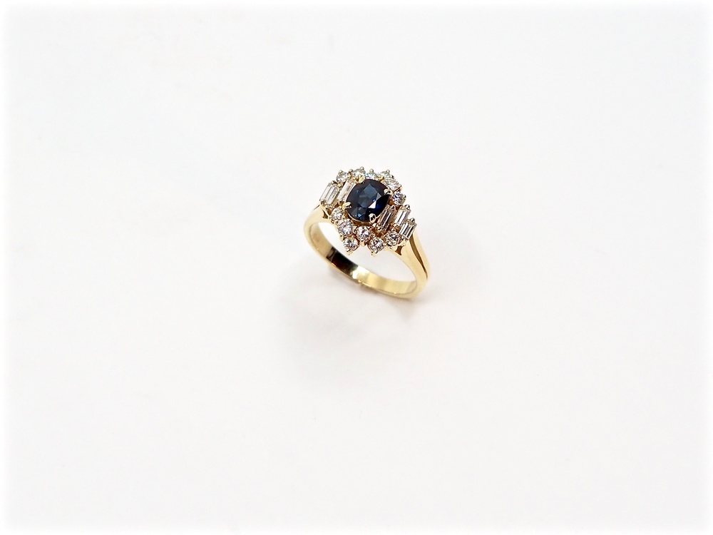 Fabian Blaser Vintage Ring in Gold mit Saphir und Brillanten