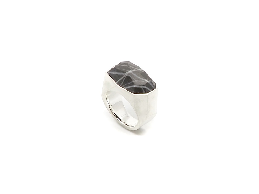 ROCKDOWN ROCKON MAN & WOMAN RING MIT KIESELSTEIN