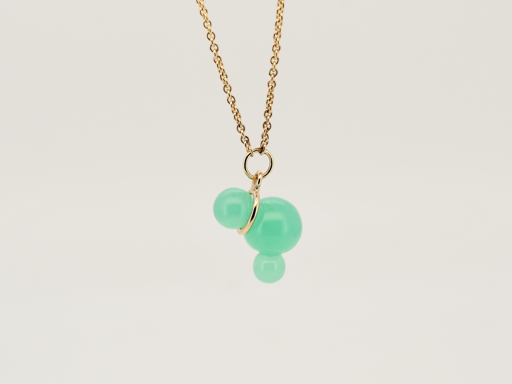 Fabian Blaser BUBBLES Collier Rotgold mit Chrysopras