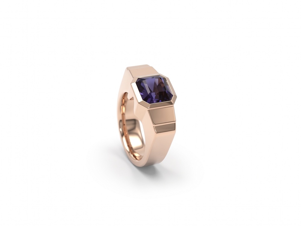 Fabian Blaser Bague en or rose avec tanzanite