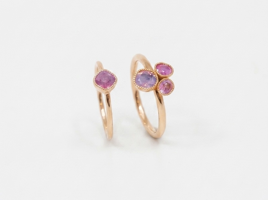 Ring in Roségold mit Silky Saphir aus Vietnam by Fabian Blaser